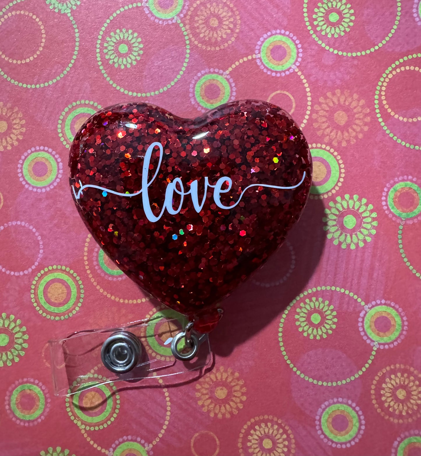 Red Love Badge Reel